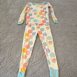 Little Sleepies Multicolor Smiley Face Pajama Set Size 5/6